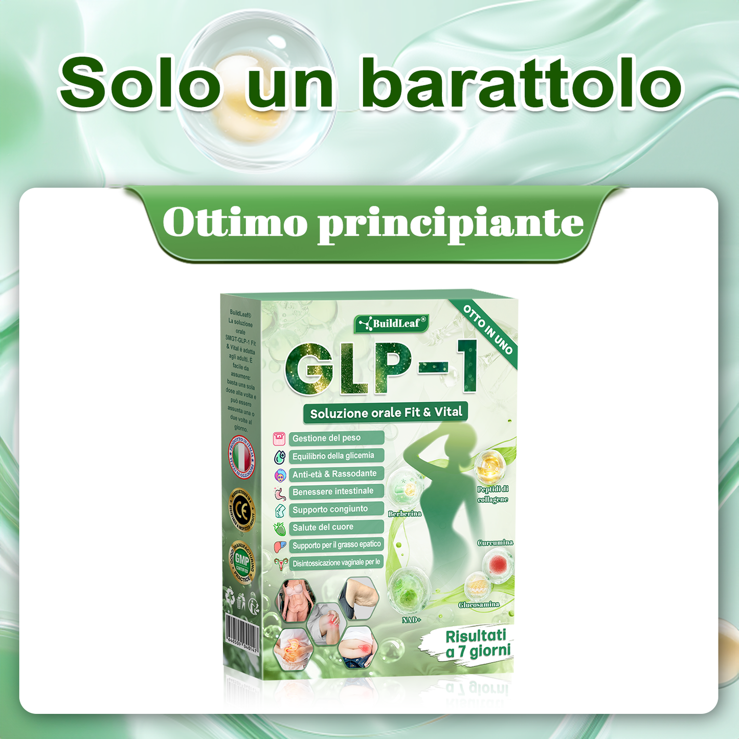 Negozio ufficiale |💖BuildLeaf® GLP-1 8-in-1 Fit & Vital Soluzione Orale (Solo una volta al giorno, cambiamenti visibili in 7 giorni) ✅ Per obesità, salute cardiovascolare, diabete, apnea notturna, salute intestinale, problemi articolari e altro