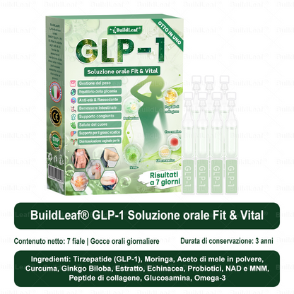 Negozio ufficiale |💖BuildLeaf® GLP-1 8-in-1 Fit & Vital Soluzione Orale (Solo una volta al giorno, cambiamenti visibili in 7 giorni) ✅ Per obesità, salute cardiovascolare, diabete, apnea notturna, salute intestinale, problemi articolari e altro