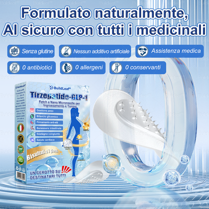 IT Clinicamente testato · Cerotto a microaghi nano BuildLeaf® Slim & Firm con Moringa, Omega-3, Peptidi di Collagene, NAD e NMN per obesità, salute cardiovascolare, diabete, apnea notturna, articolazioni, pelle e anti-età.