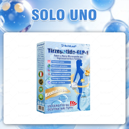 IT Clinicamente testato · Cerotto a microaghi nano BuildLeaf® Slim & Firm con Moringa, Omega-3, Peptidi di Collagene, NAD e NMN per obesità, salute cardiovascolare, diabete, apnea notturna, articolazioni, pelle e anti-età.